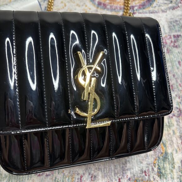 YSL Saint Laurent Vicky Quilted Patent Bag - Picture 3 of 16